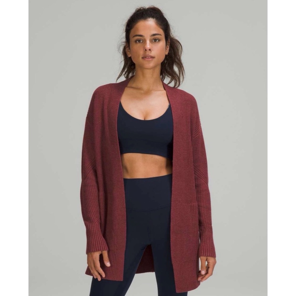 Lululemon Cashlu™ Sweater Wrap Heathered Mulled Wine XS/S